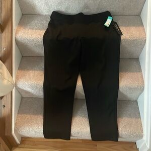 Dark grey pull on straight pants